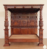 King James Mahogany Ornate Hand Carved Four Post Canopy Bed