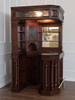 Mahogany Stained Glass Corner Canopy Home Pub Bar (91"H )