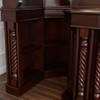 Mahogany Stained Glass Corner Canopy Home Pub Bar (91"H )