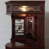 Mahogany Stained Glass Corner Canopy Home Pub Bar (91"H )