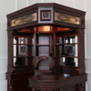 Mahogany Stained Glass Corner Canopy Home Pub Bar (91"H )