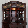 Mahogany Stained Glass Corner Canopy Home Pub Bar (91"H )