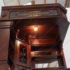 Mahogany Stained Glass Corner Canopy Home Pub Bar (91"H )