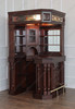 Mahogany Stained Glass Corner Canopy Home Pub Bar (91"H )