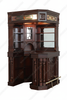 Mahogany Stained Glass Corner Canopy Home Pub Bar (91"H )