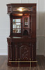 Mahogany Stained Glass Corner Canopy Home Pub Bar (91"H )