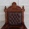Solid Mahogany Church Bishop's Throne Chair w/ Genuine Leather