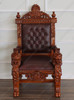 Custom Pecan Church Bishop's Throne Chair w/ Genuine Leather