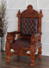 Ornate  Church Bishop's Throne Chair w/ Genuine Leather