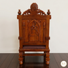 Solid Mahogany Church Bishop's Throne Chair w/ Genuine Leather