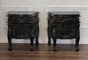 3pc Distressed Black French Rococo Bedroom Set