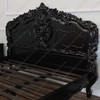 3pc Distressed Black French Rococo Bedroom Set
