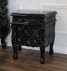 3pc Distressed Black French Rococo Bedroom Set