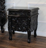 3pc Distressed Black French Rococo Bedroom Set