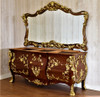 Custom Rococo Crossbanded Inlay Bathroom Vanity w/ Carved Ormolu