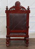 Solid Mahogany Church Bishop's Chair w/ Brown Leather