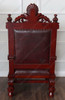 Church Bishop's Throne Chair w/ Burgundy Leather