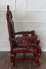 Church Bishop's Throne Chair w/ Burgundy Leather