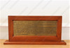 Framed Solid Brass Oval Office Resolute Plaque Inscription (20" x 10")