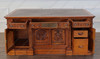 6ft Dark Mahogany Presidential Resolute Desk w/ Carved Family Crest