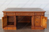 6ft Dark Mahogany Presidential Resolute Desk w/ Carved Family Crest
