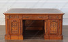 6ft Dark Mahogany Presidential Resolute Desk w/ Carved Family Crest