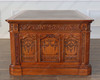 6ft Dark Mahogany Presidential Resolute Desk w/ Carved Family Crest