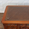6ft Dark Mahogany Presidential Resolute Desk w/ Carved Family Crest