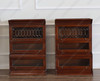 Custom Mahogany 3-Stack Barrister Bookcase w/ Leaded Glass