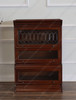 Custom Mahogany 3-Stack Barrister Bookcase w/ Leaded Glass