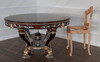 60" Round Marquetry Inlay Dining Table