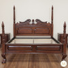 Walnut Queen Anne Barley Twist Poster Bed