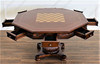 5pc Mahogany Poker/Game Table Set w/ 4 Microfiber Chairs