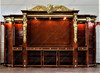 18ft Marquetry Inlay Entertainment Media Cabinet w/ Side Curios