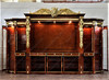 18ft Marquetry Inlay Entertainment Media Cabinet w/ Side Curios