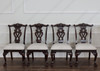 Dark Mahogany Chippendale Ball & Claw Dining Side Chairs Set (4)