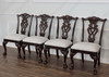 Dark Mahogany Chippendale Ball & Claw Dining Side Chairs Set (4)