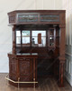6.5ft Custom Mahogany Stained Glass Corner Canopy Pub Bar