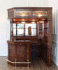 6.5ft Custom Mahogany Stained Glass Corner Canopy Pub Bar