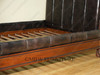 Genuine Leather Croc Design Sleigh Bed