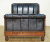 Genuine Leather Croc Design Sleigh Bed
