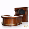 U-Shape Marble top Horseshoe Pub Bar w/Brass Rails