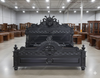 Black Gothic Lion Carved Bed