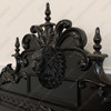 Black Gothic Lion Carved Bed w/ Satin Finish