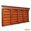18.5ft Grand Solid Mahogany Classical 4-Section Library Bookcase with Fluted Columns
