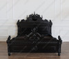 Custom Black Gothic Cat Bed w/ Carved Cat Statues