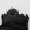 Custom Black Gothic Cat Bed w/ Carved Cat Statues