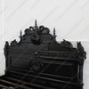 Black Gothic Bed w/ Carved Feline Cat Statues