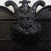 Custom Black Gothic Cat Bed w/ Carved Cat Statues