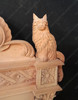Custom Black Gothic Cat Bed w/ Carved Cat Statues